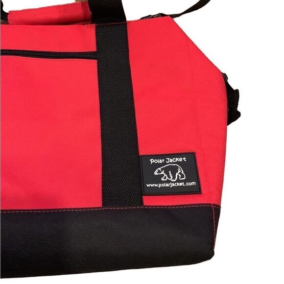 NWOT Polar Jacket Red collapsible Packable travel Crossbody cooler - Picture 2 of 6